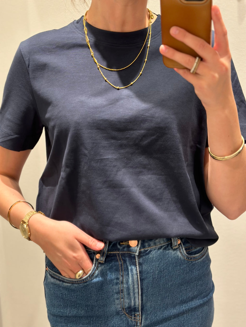 SELECTED FEMME - ESSENTIAL SS BOXY TEE - DARK SAPPHIRE