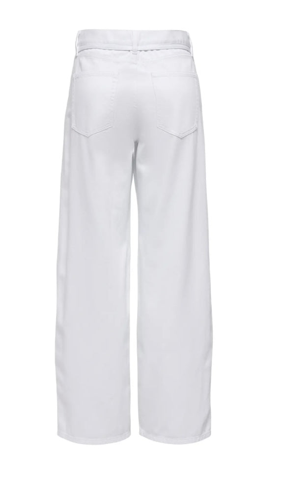 ONLY - GINNA MW STRAIGHT DOT 211 - WHITE DENIM