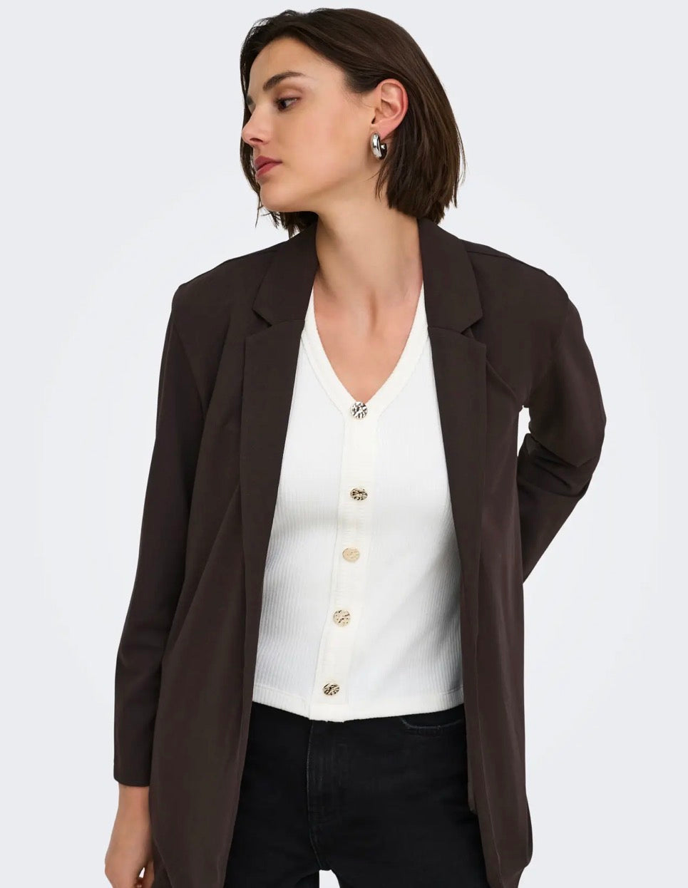 JDY - GEGGO LIFE L/S BLAZER - CHOCOLATE TORTE