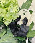 BOW19 DETAILS - LEAF EARRINGS - BLACK MATT