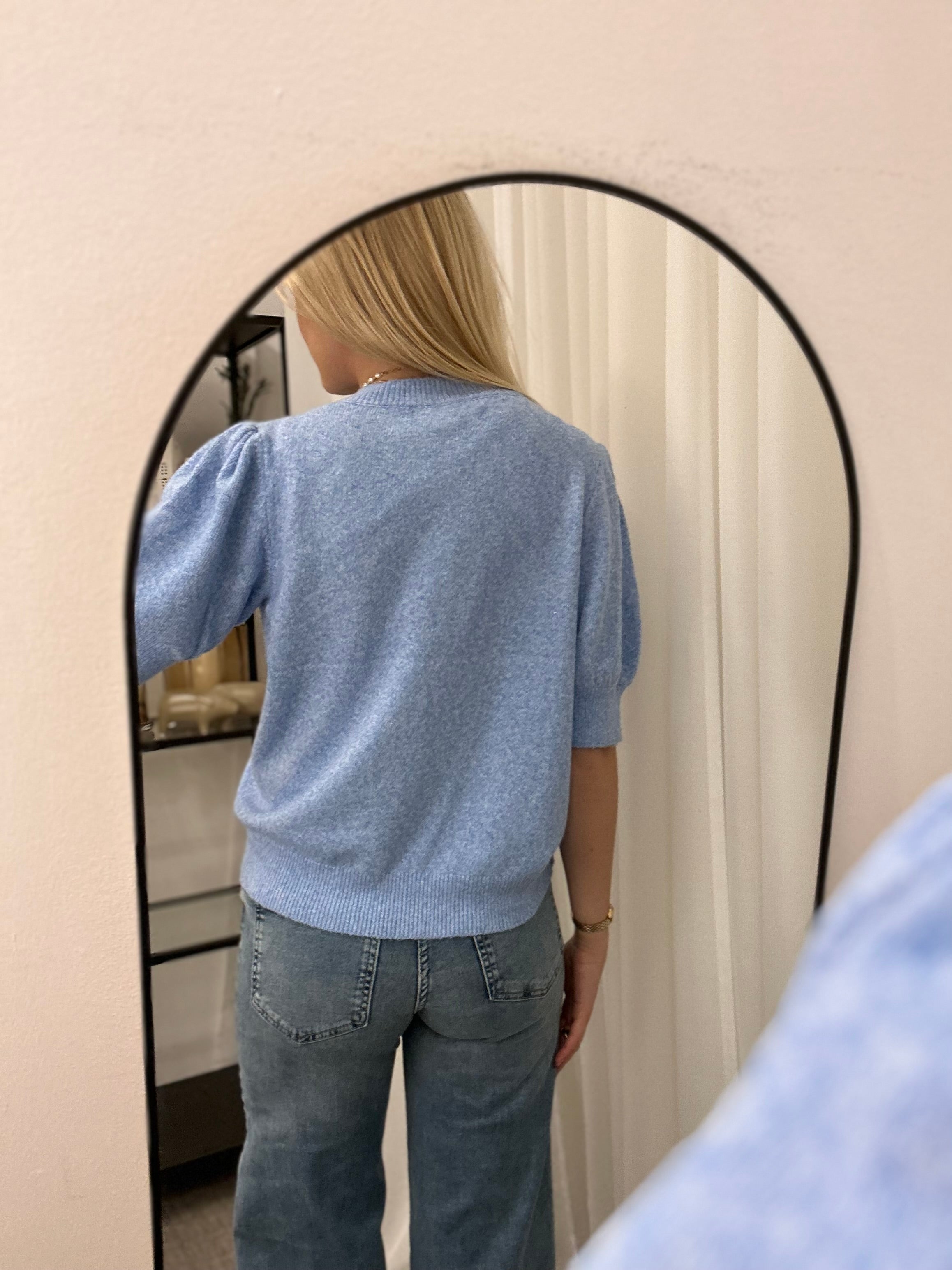 VEROMODA - DOFFY 2/4 O-NECK PULLOVER - LITTLE BOY BLUE/MELANGE