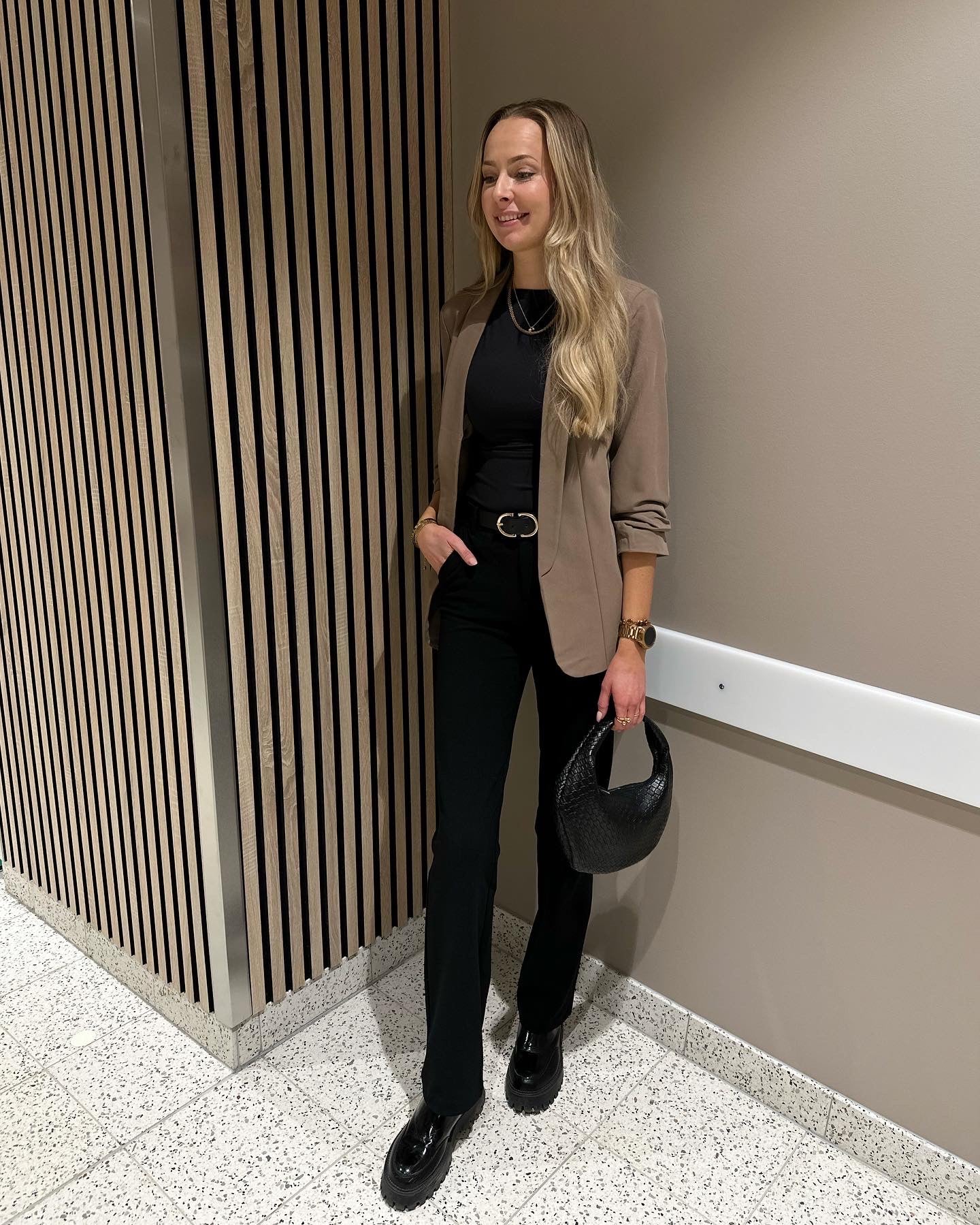 PIECES - BOSELLA 3/4 BLAZER - FOSSIL