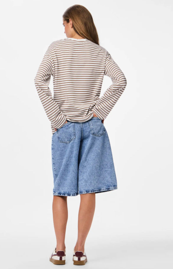 PIECES - SADIE LS TOP - CLOUD DANCES/FOSSIL