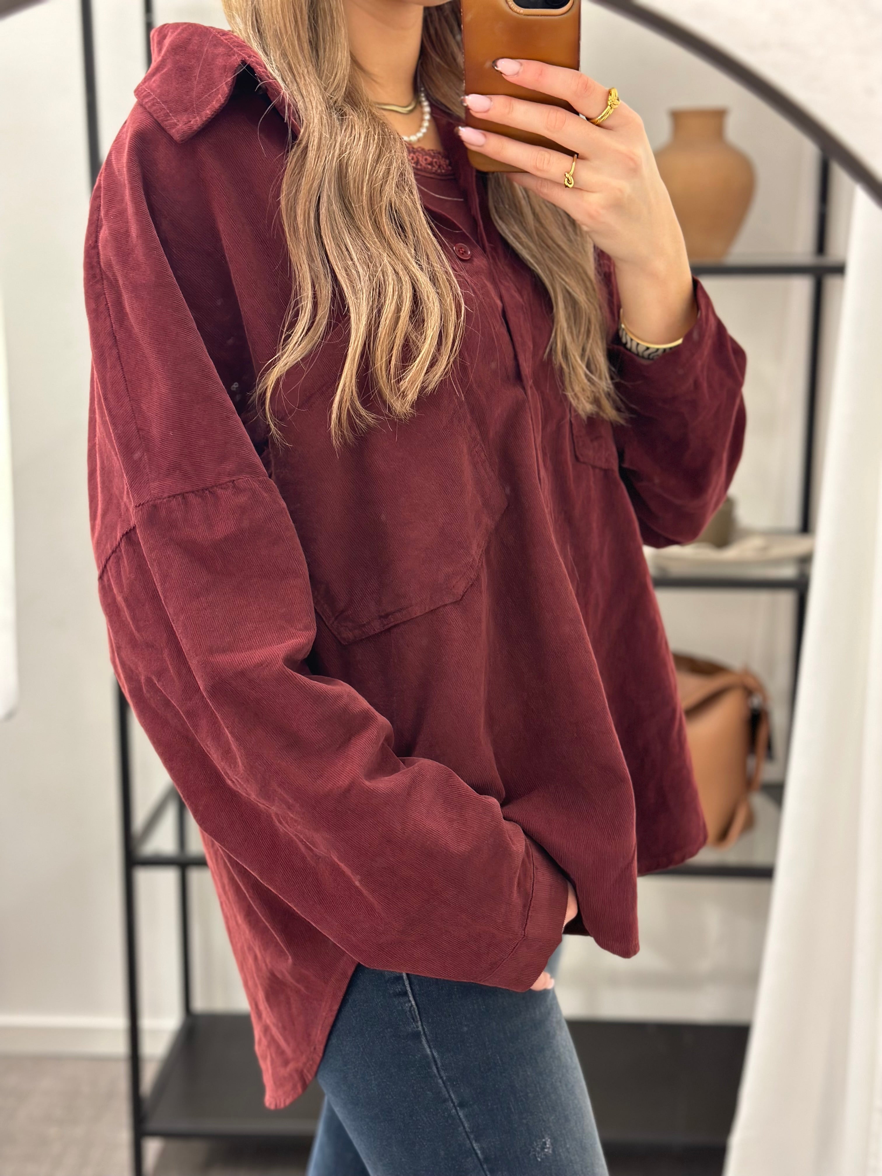 MARTA -  MANCHESTER SKJORTA 258037V - BORDEAUX