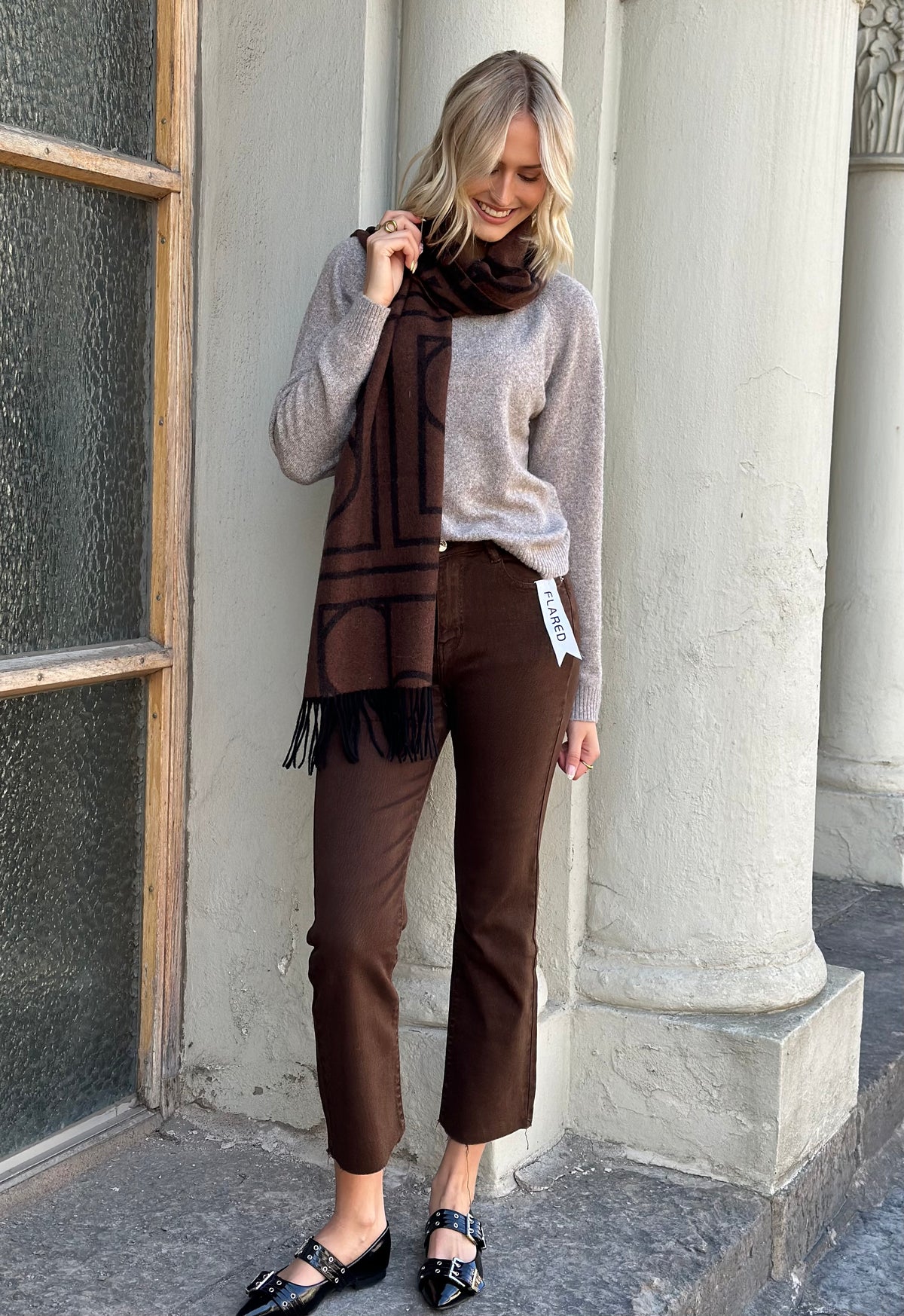 COSY HOUSE - FLARED JEANS - BROWN