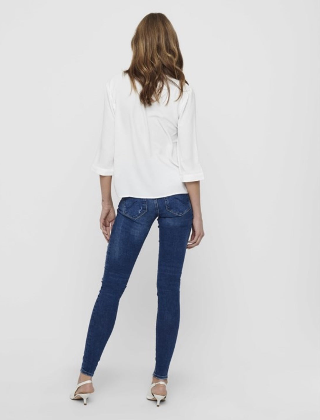 JDY - LION CAPOTE 3/4 SHIRT - CLOUD DANCER