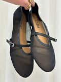 PIECES - STEPH MARY JANE MESH BALLERINA - BLACK