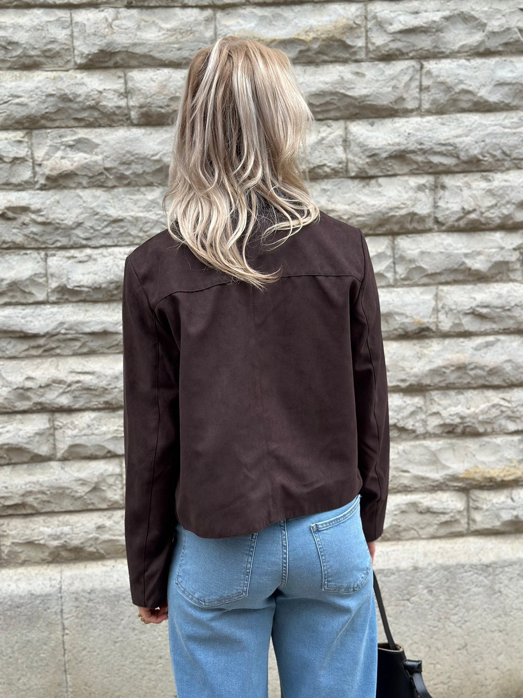 JDY - NICO FAUX SUEDE JACKET - CHOCOLATE TORTE