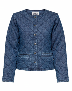 ONLY - ROSA L/S QUILT DENIM JACKET - MEDIUM BLUE DENIM