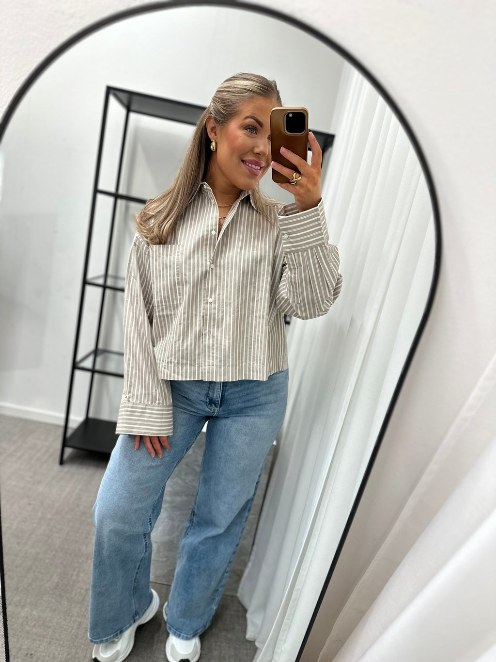 SELECTED FEMME - FASTHA LS CROPPED BOXY SHIRT - PURE CASHMERE/BRIGHT WHITE