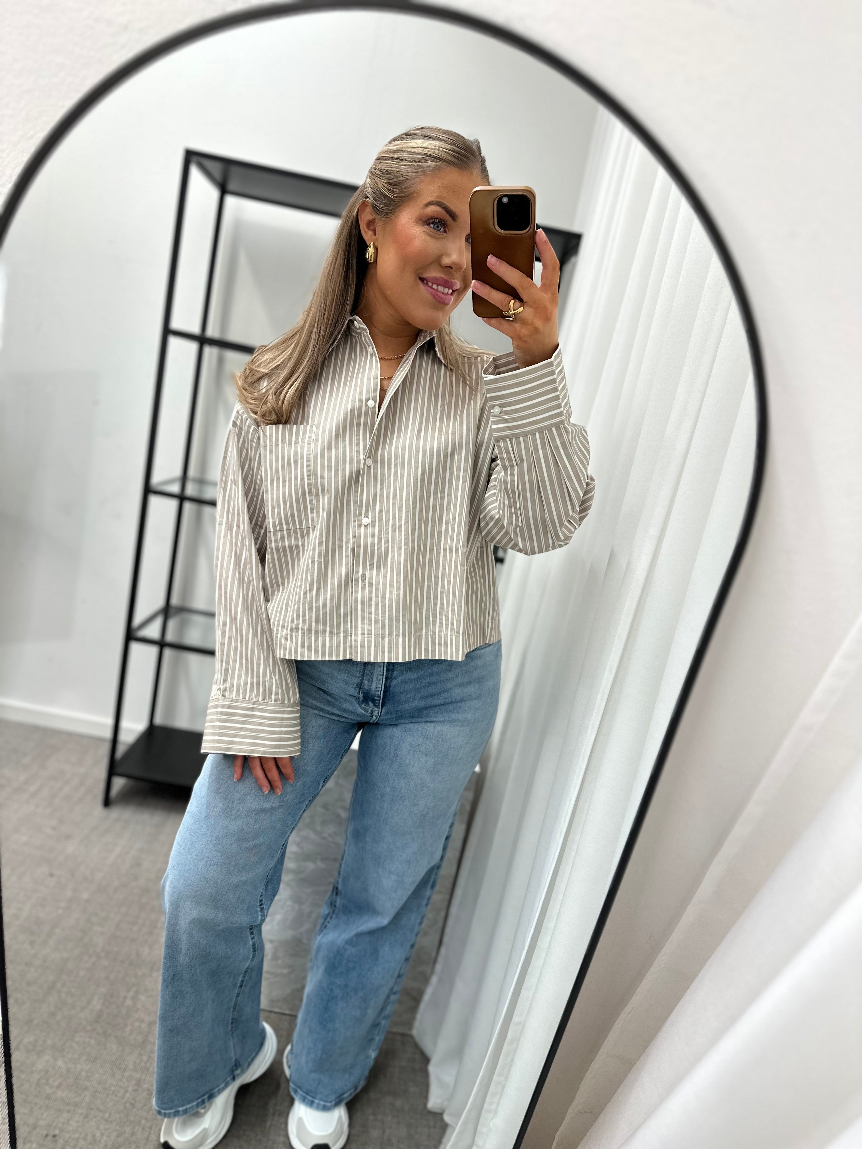 SELECTED FEMME - FASTHA LS CROPPED BOXY SHIRT - PURE CASHMERE/BRIGHT WHITE