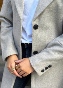 VEROMODA - FORTUNESARA LONG COAT - SILVER MINK/ MELANGE