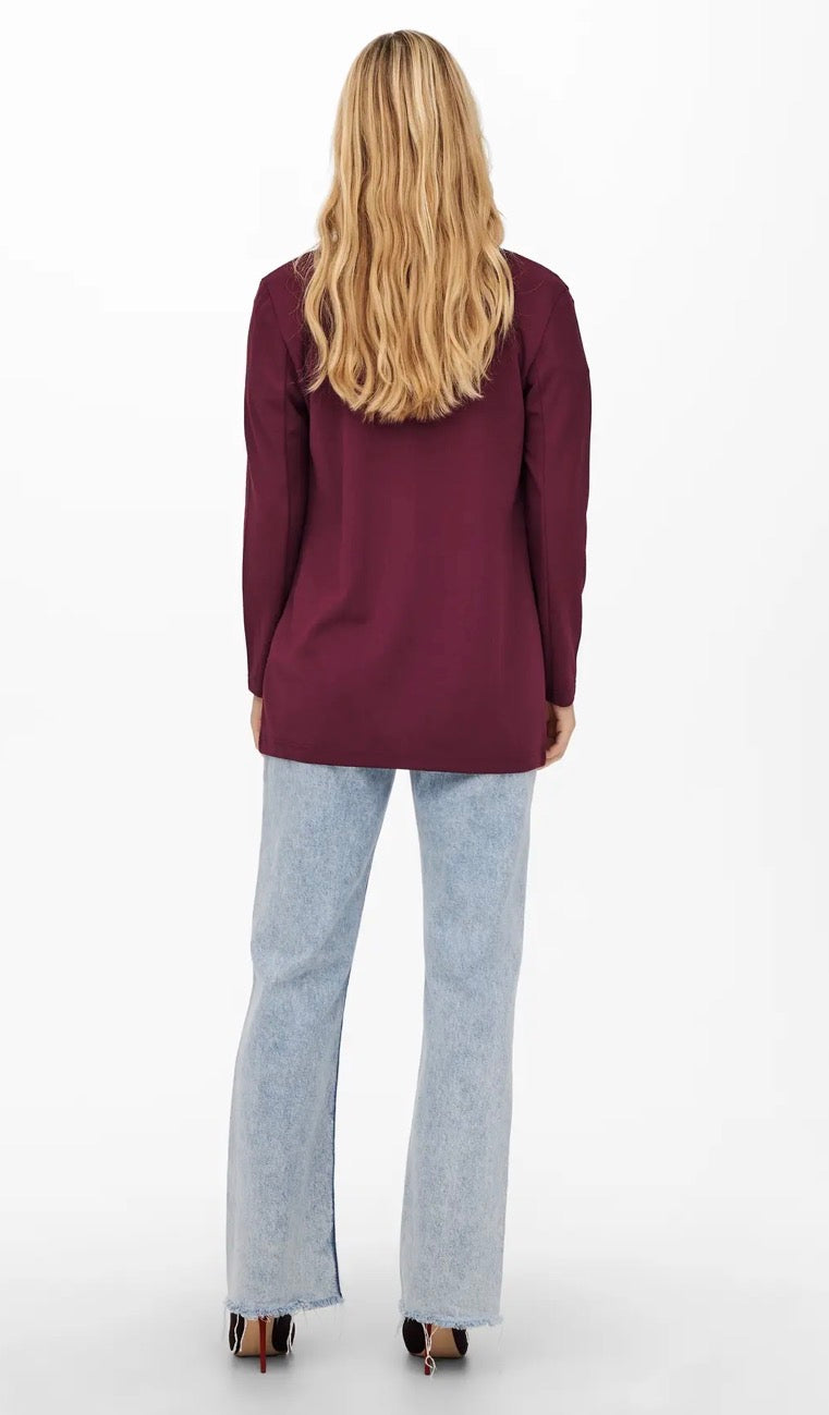JDY - GEGGO LIFE L/S BLAZER - WINDSOR WINE