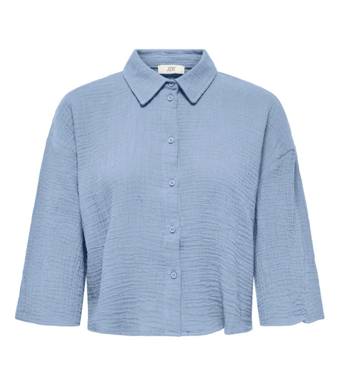 JDY - THEIS LIFE 3/4 CROP SHIRT - KENTUCKY BLUE