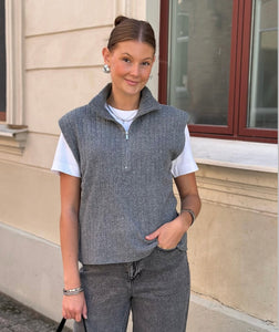 ONLY - JEANETT LIFE SL RIB HIGHNECK - MEDIUM GREY MELANGE