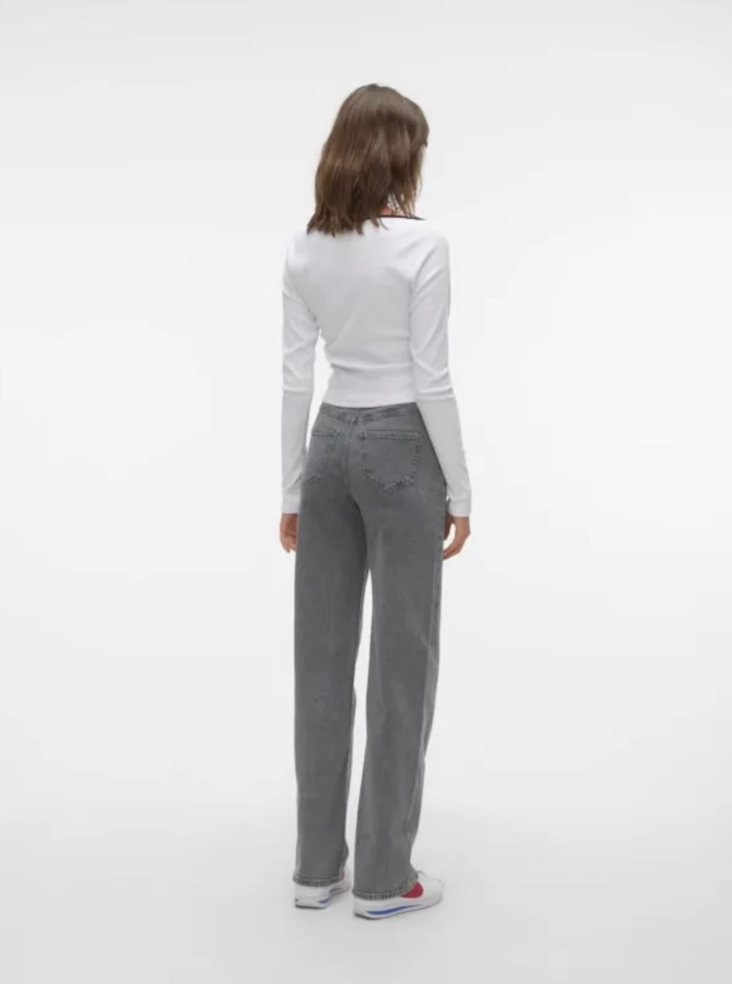 VERO MODA - TESSA HR WIDE JEANS - MEDIUM GREY DENIM