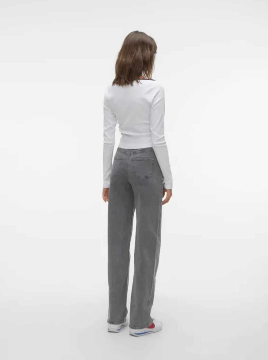VERO MODA - TESSA HR WIDE JEANS - MEDIUM GREY DENIM