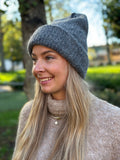 PIECES - BERA ALPACKA BLEND HOOD - MEDIUM GREY MELANGE