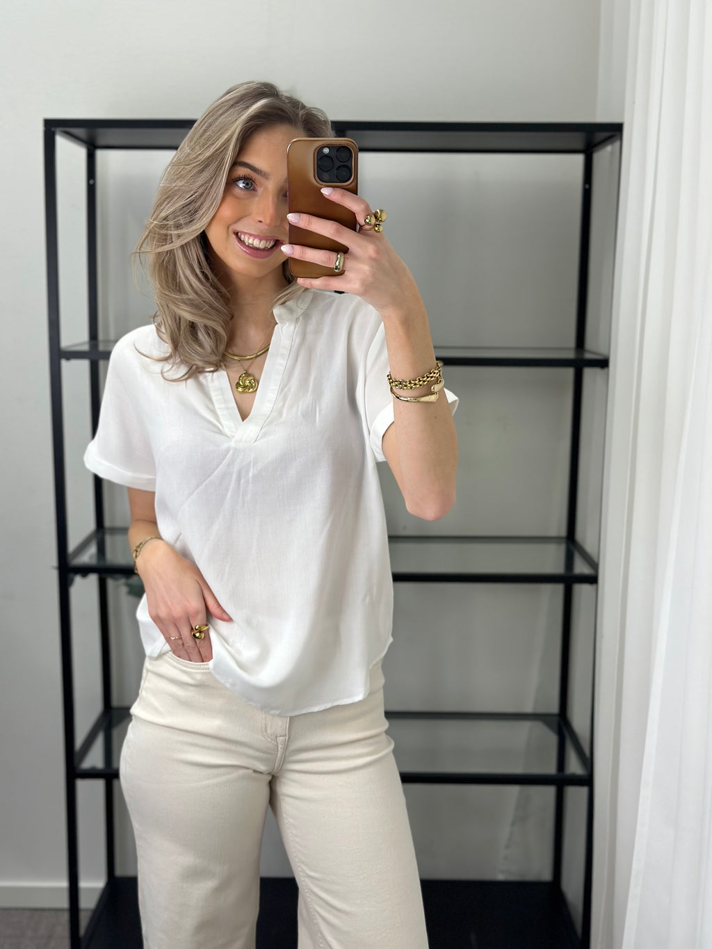 VEROMODA - BEAUTY SS TOP - SNOW WHITE