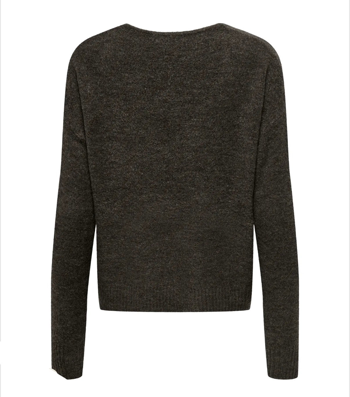 JDY - ELANORA L/S V-NECK PULLOVER - BRACKEN MELANGE