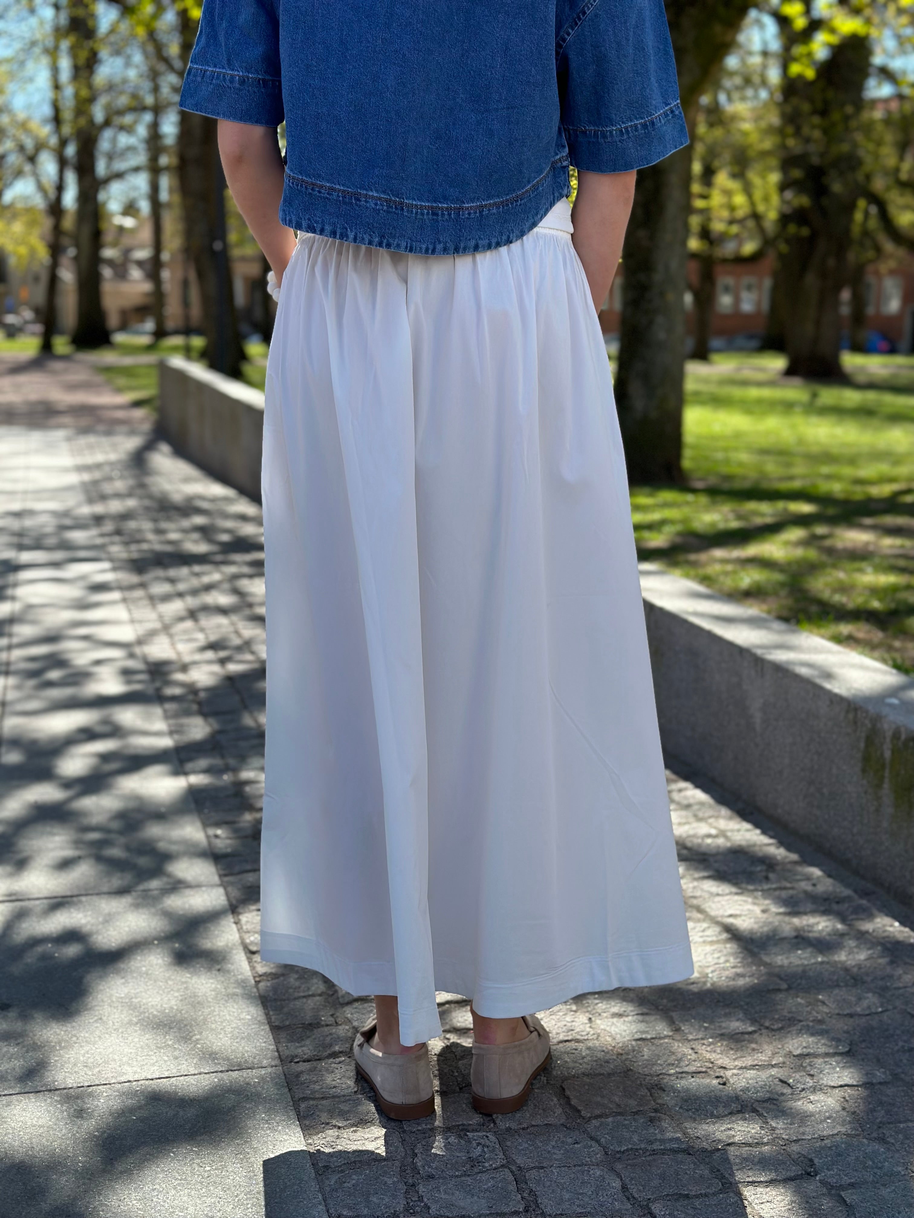 VEROMODA - FRIBA HW GAT LONG SKIRT - SNOW WHITE