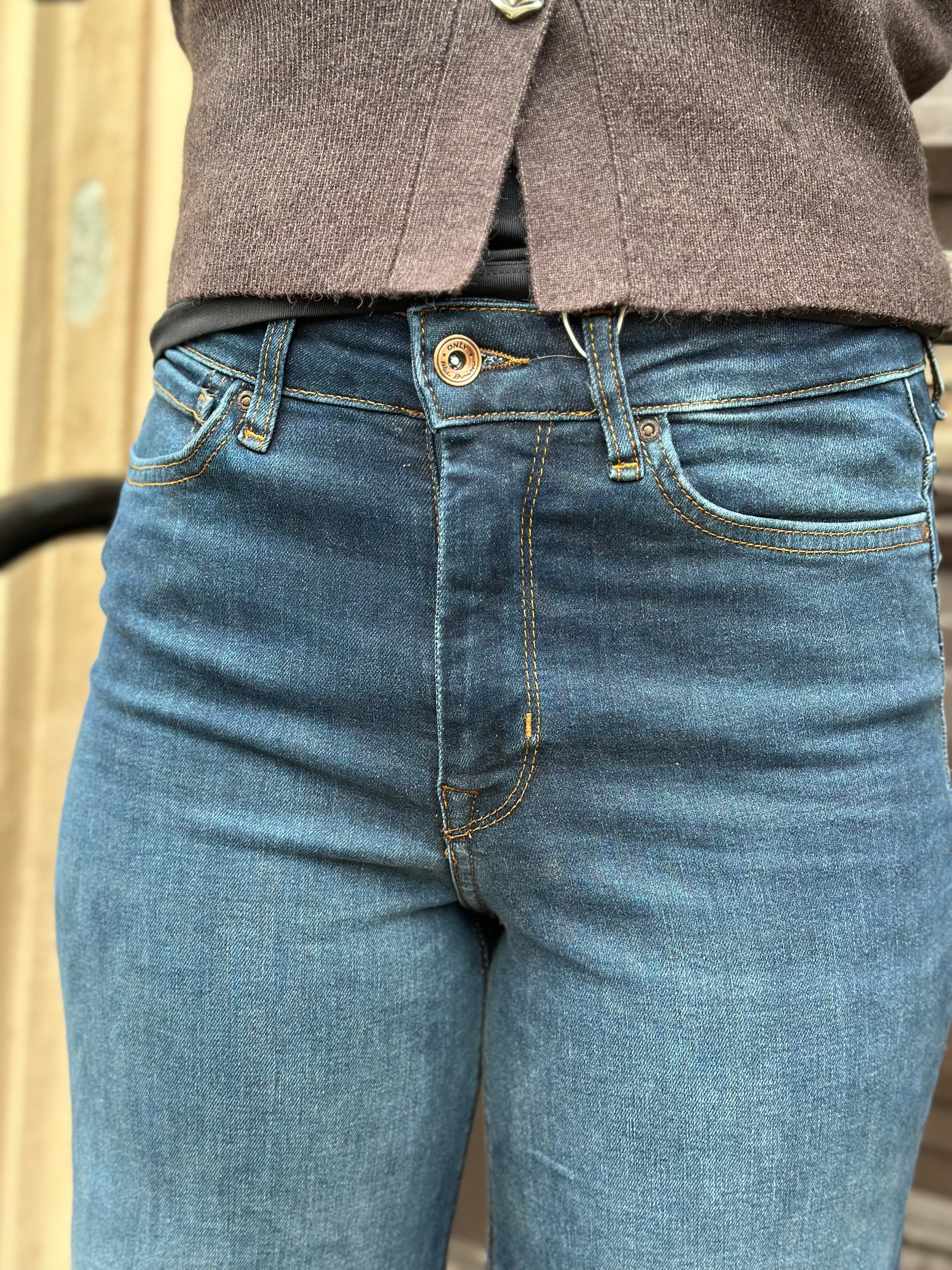 ONLY - MADISON BLUSH HW WIDE - DARK BLUE DENIM