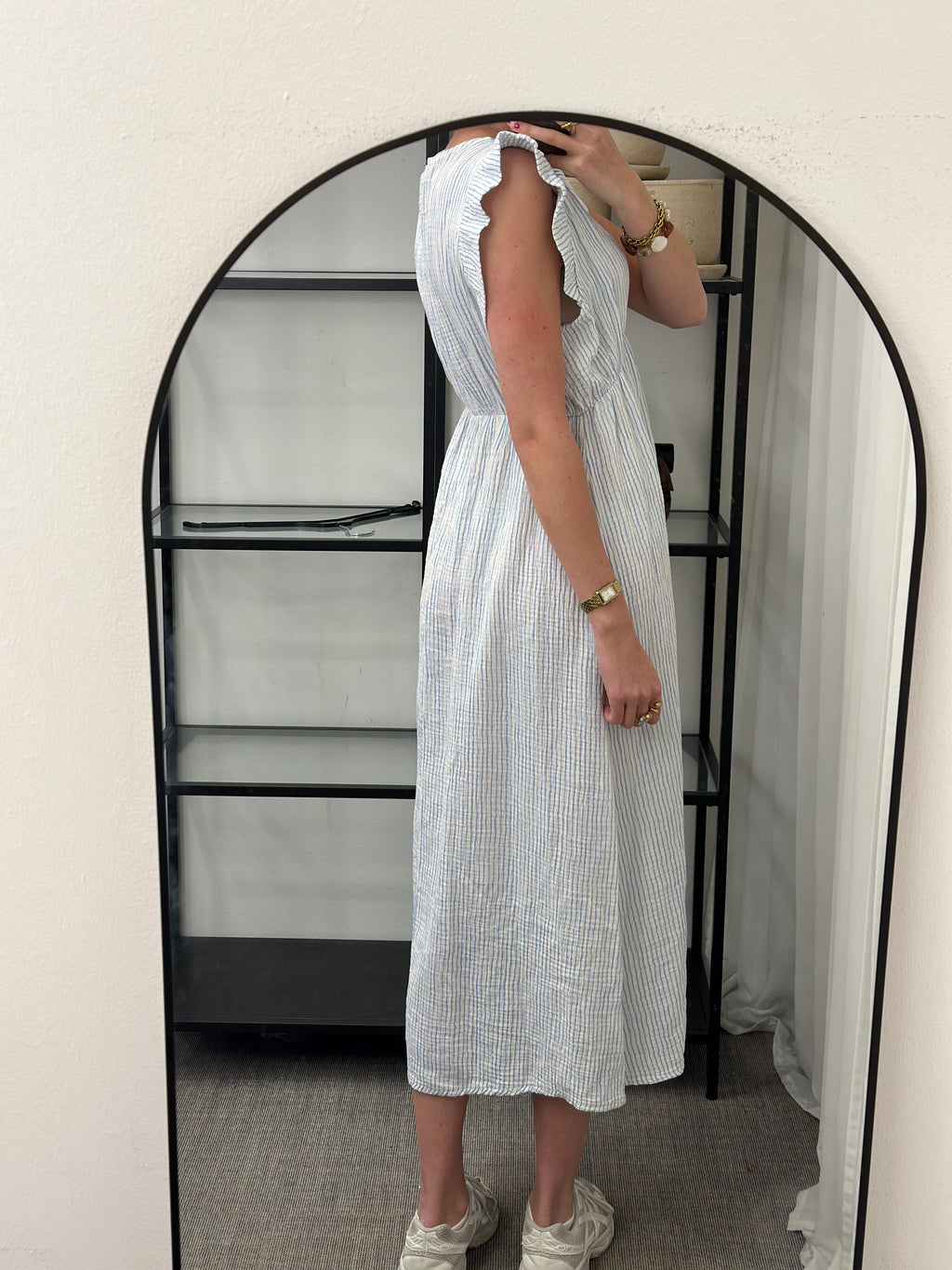 JÖRLEVIK - STRIPE DRESS - WHITE/BLUE