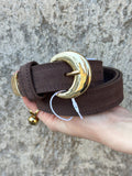 PIECES - BIRIA SUEDE JEANS BELT - COFFEE QUARTZ