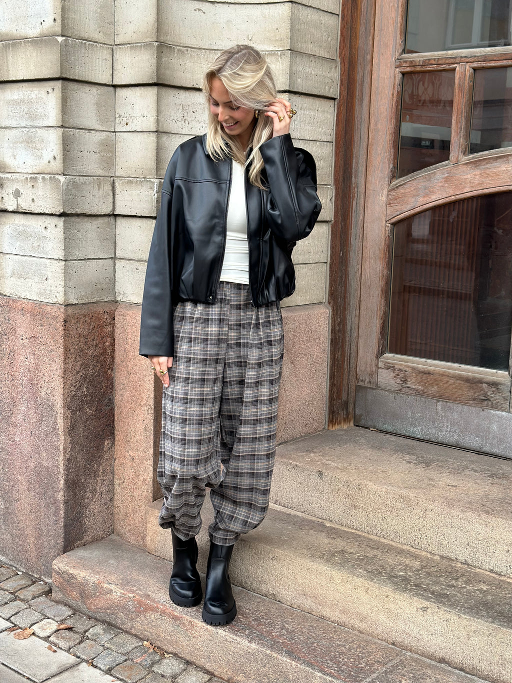 MARTA - AMULET PANTS 56172M - CHECK GREY