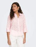 JDY - TALLIE 3/4 LONG SHIRT - CHALK PINK