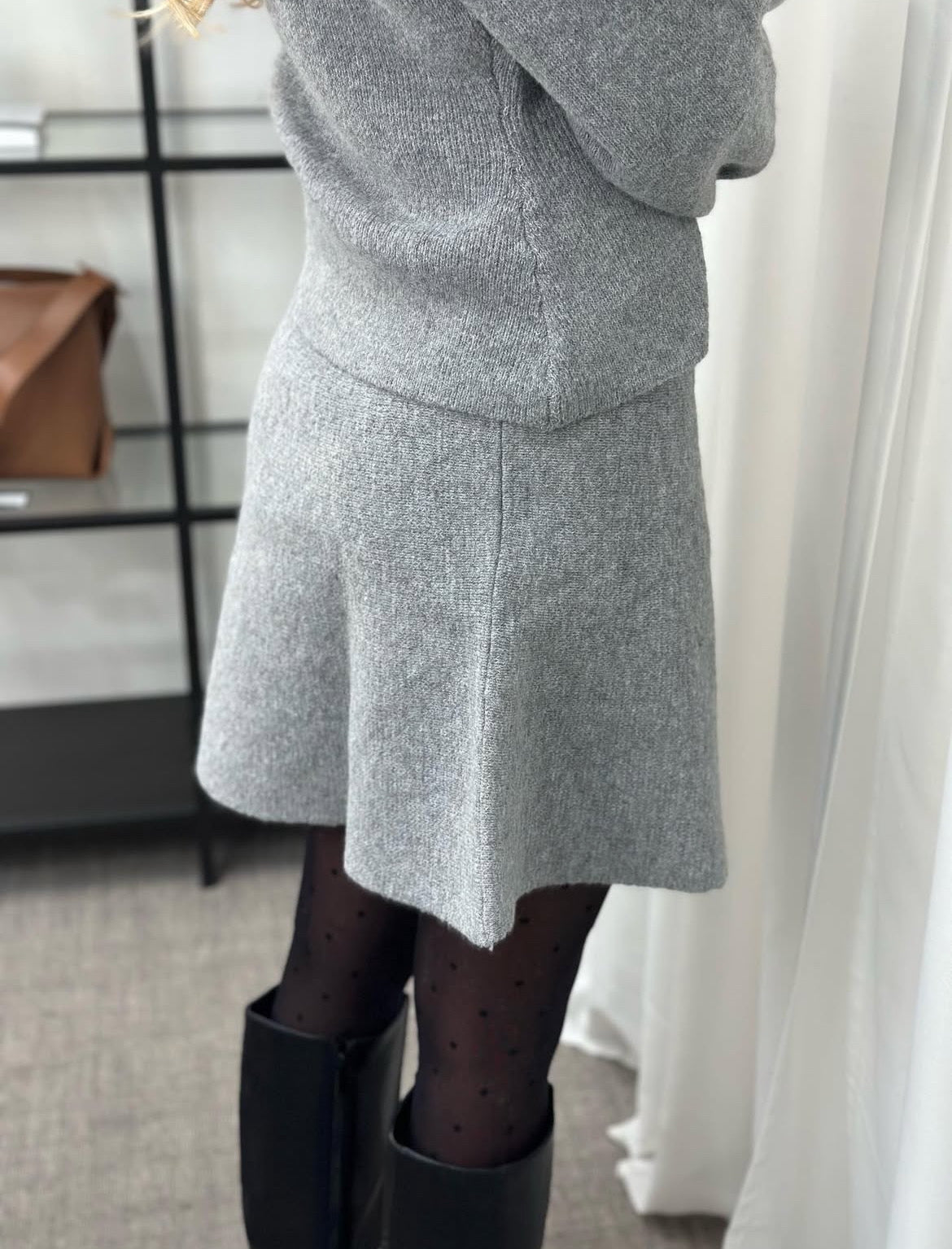 JDY - LEA LIFE SHORT SKIRT - MEDIUM GREY MELANGE
