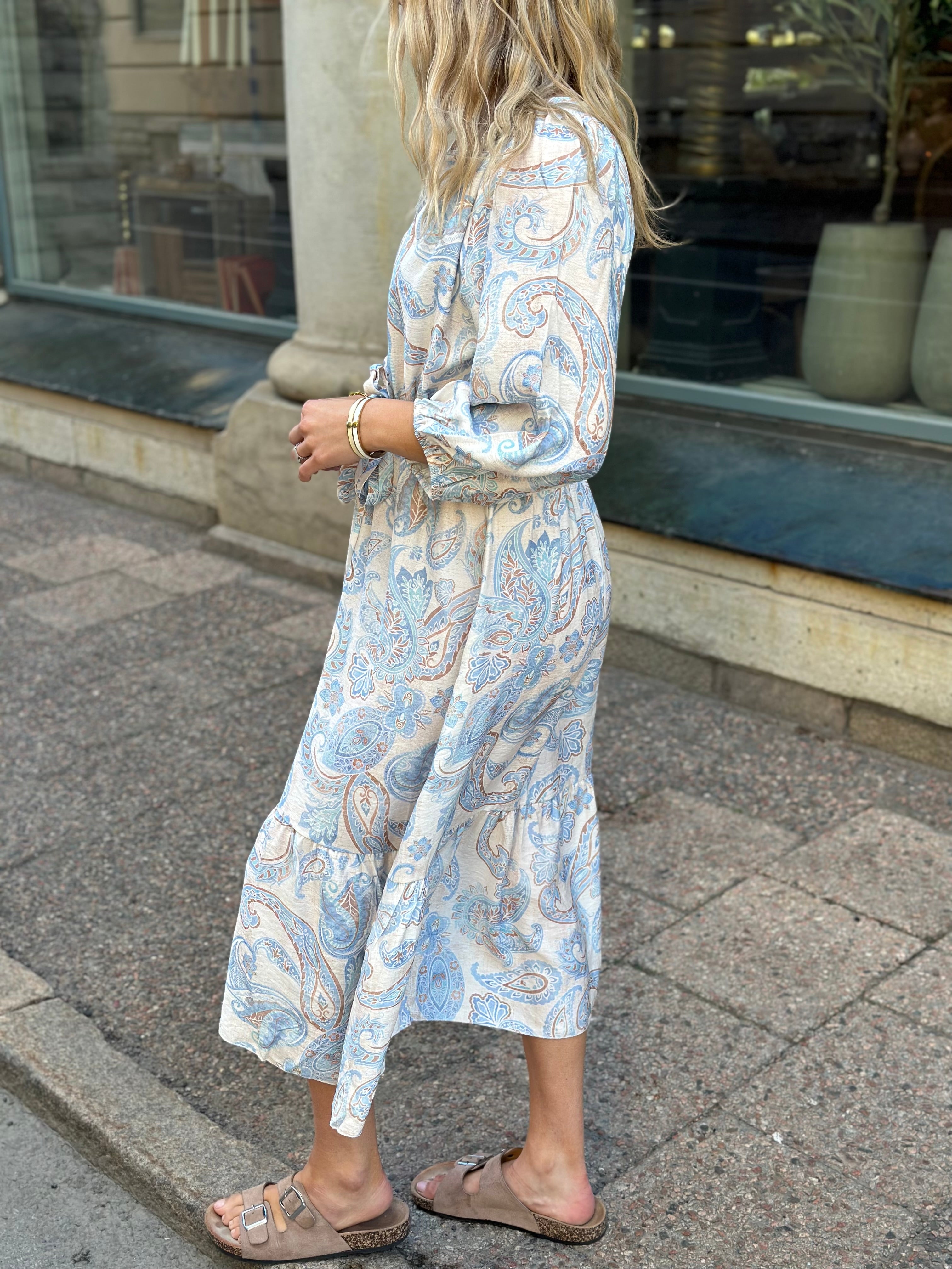 MOONDUST - PAISLEY DRESS MO4132 - SOFT BLUE