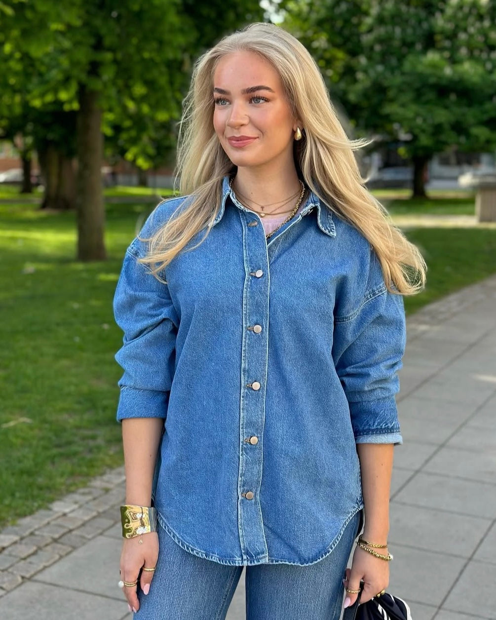 ONLY - SOPHIE L/S OVERSIZED JACKET DENIM - MEDIUM BLUE DENIM