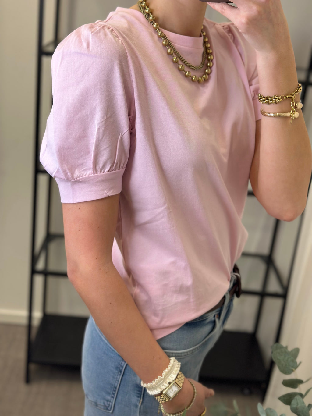 AWARE - KERRY 2/4 O-NECK TOP - PARFAIT PINK