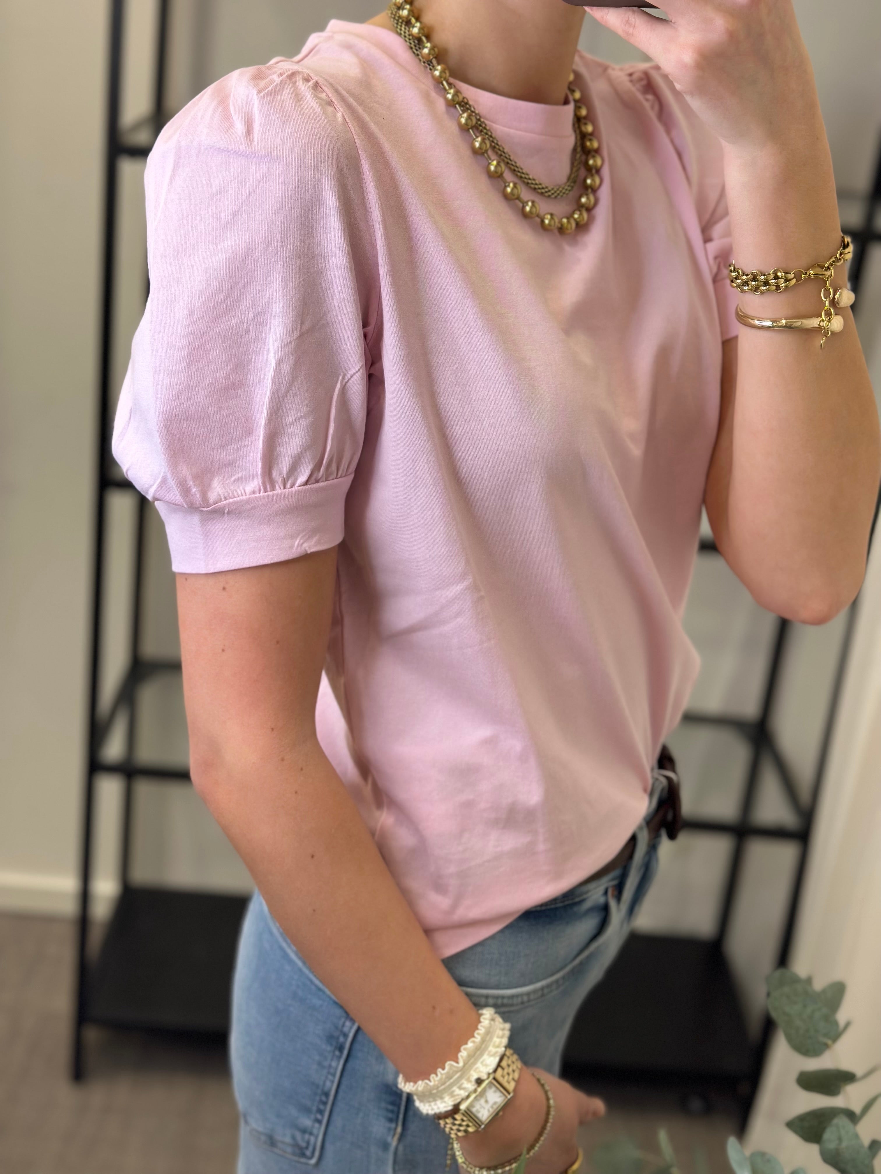 AWARE - KERRY 2/4 O-NECK TOP - PARFAIT PINK