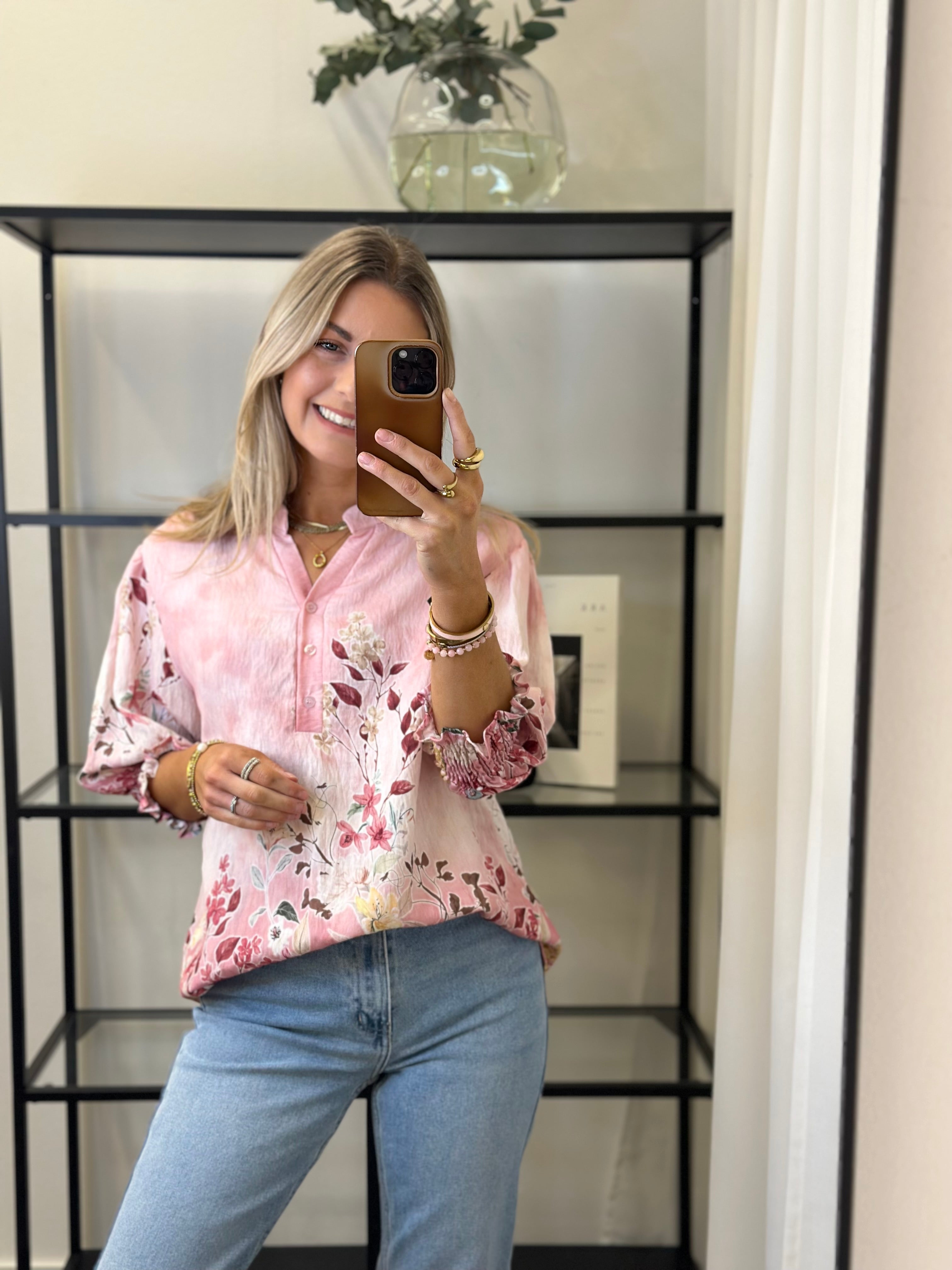 MOONDUST - BELLA FLOWER SPRING BLOUSE - PINK