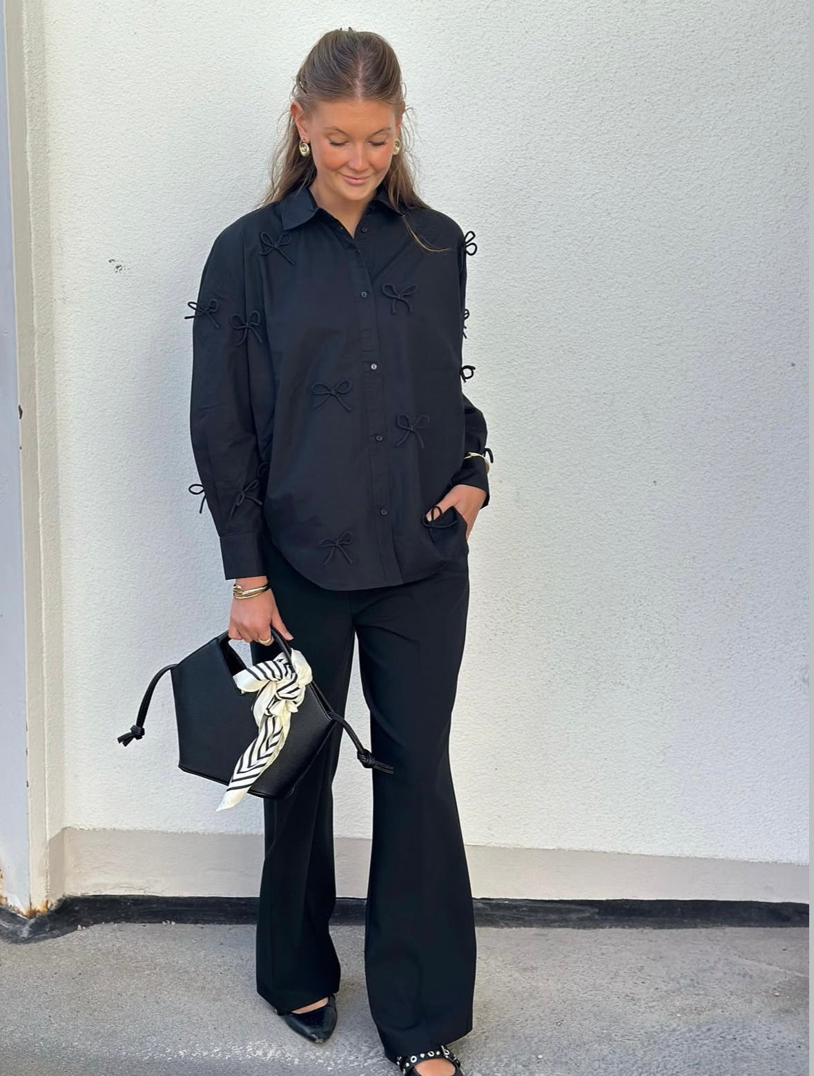 SOAKED - SL JOA BOW SHIRT LS - 194008 BLACK