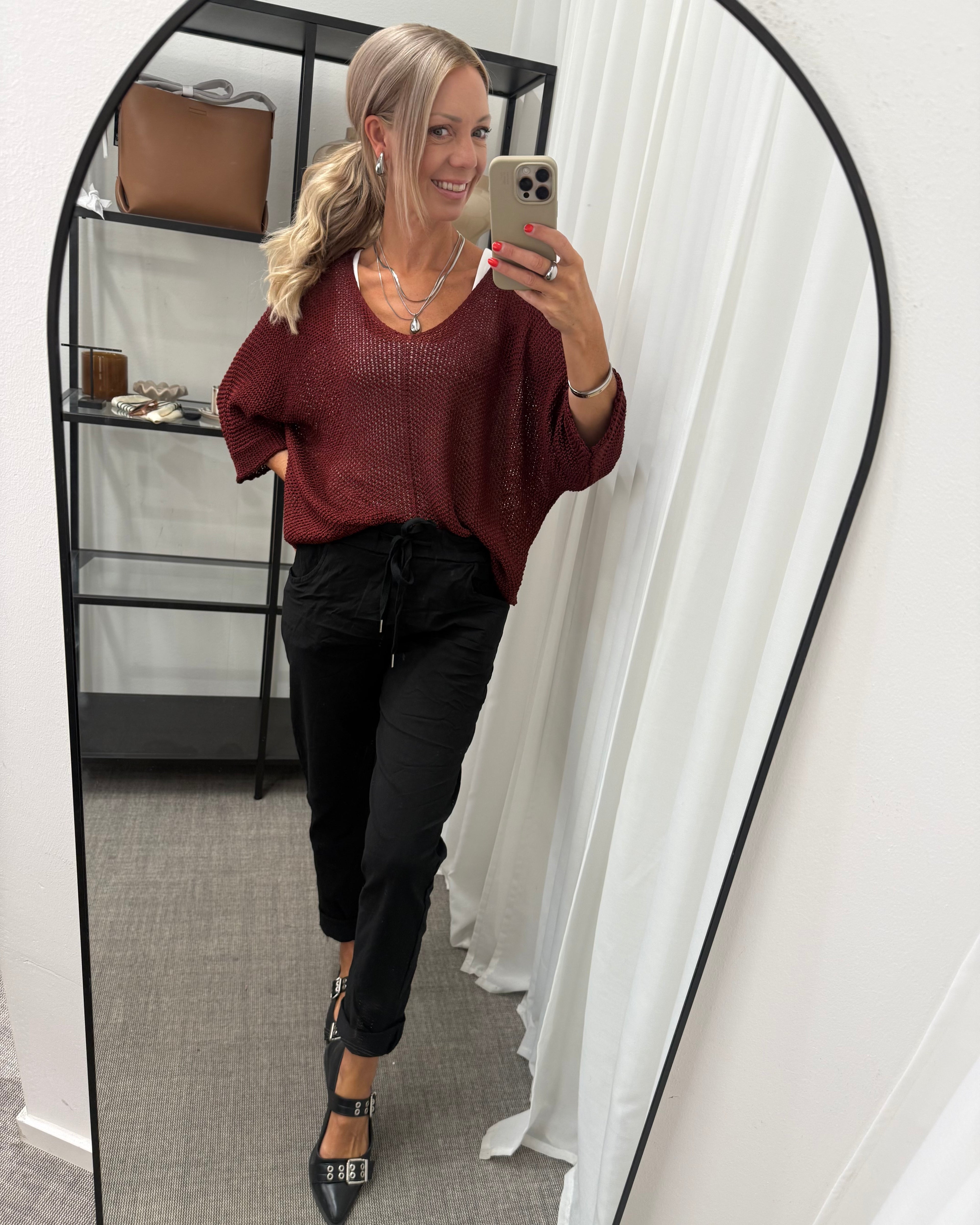 MARTA - STICKAD TRÖJA 7010 - BORDEAUX