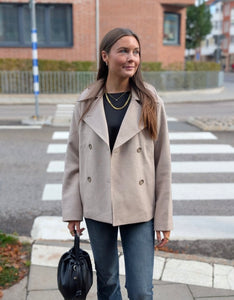SELECTED FEMME - ALMA WOOL BLEND JACKET - SANDSHELL/MELANGE