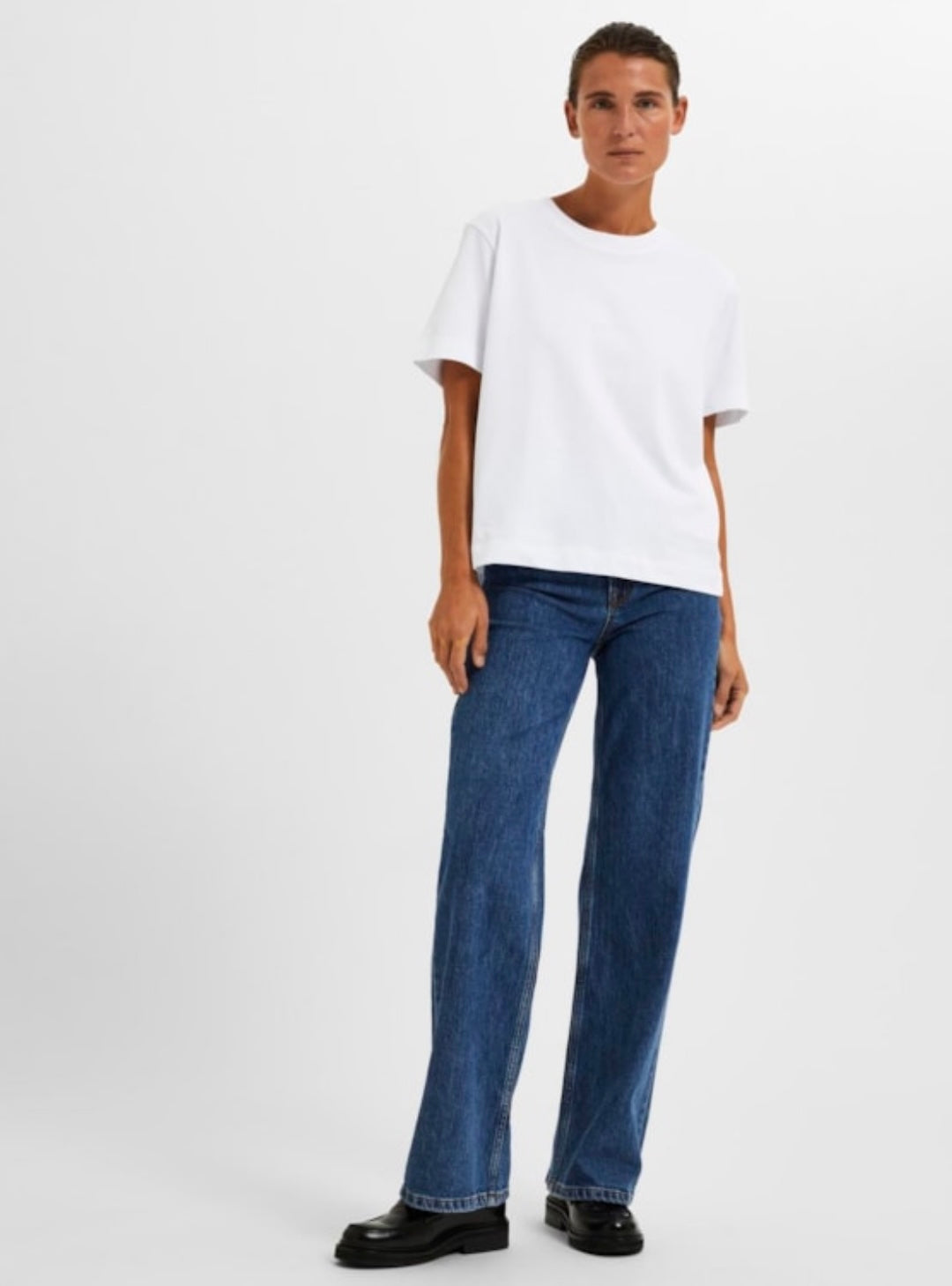 SELECTED FEMME - ESSENTIAL SS BOXY TEE - BRIGHT WHITE
