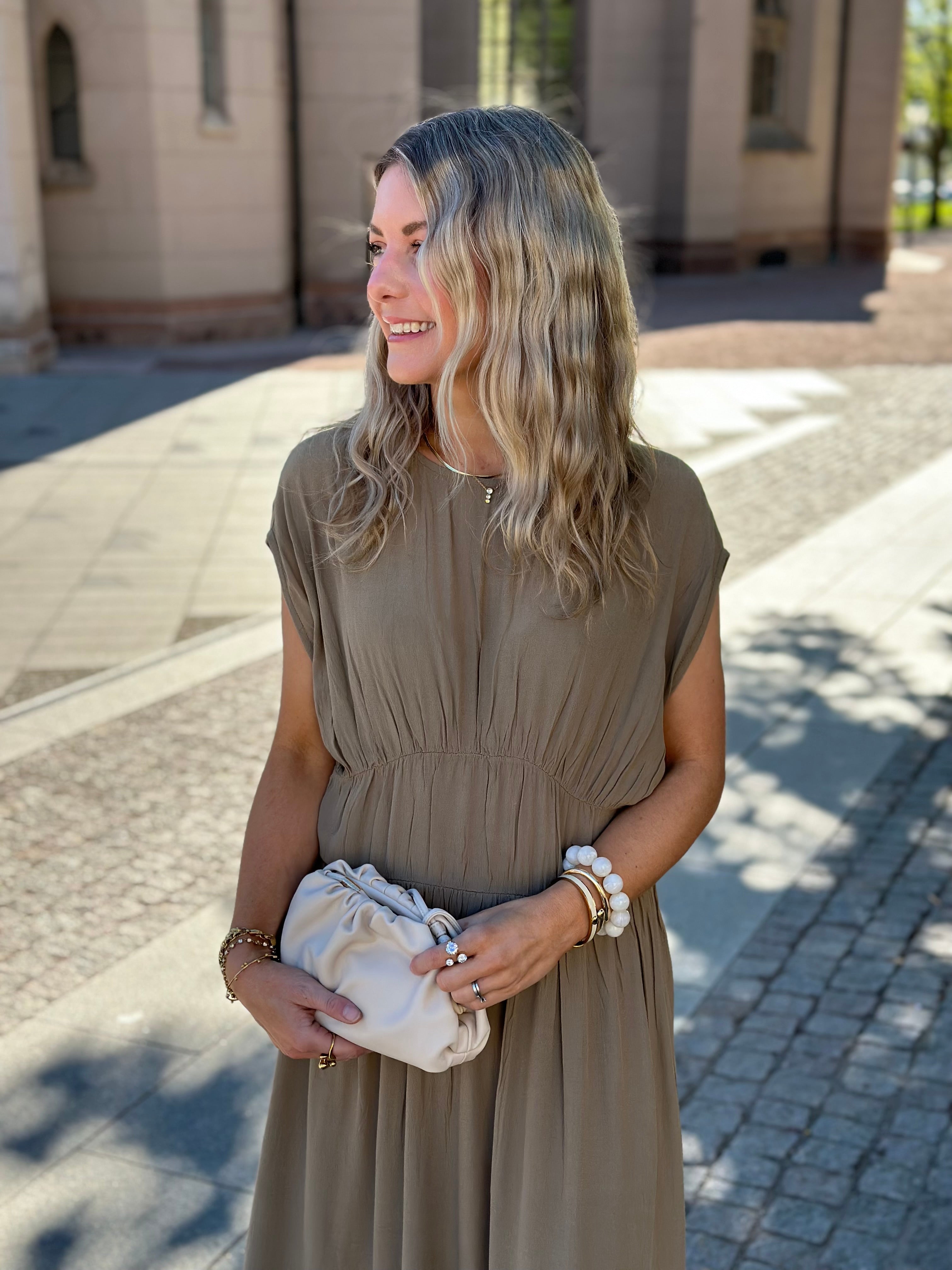 SOAKED - KLEIO DRESS 30409221 - DYSKY GREEN