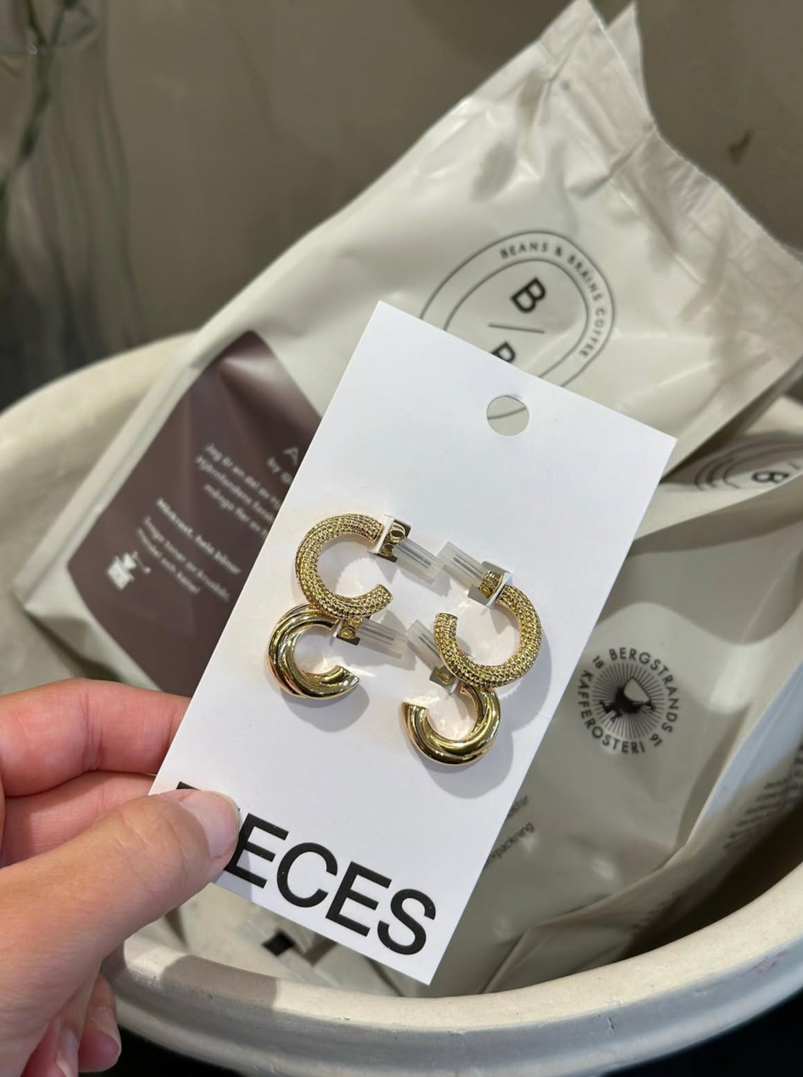 PIECES - SIA 2-PACK EARRINGS - GULD