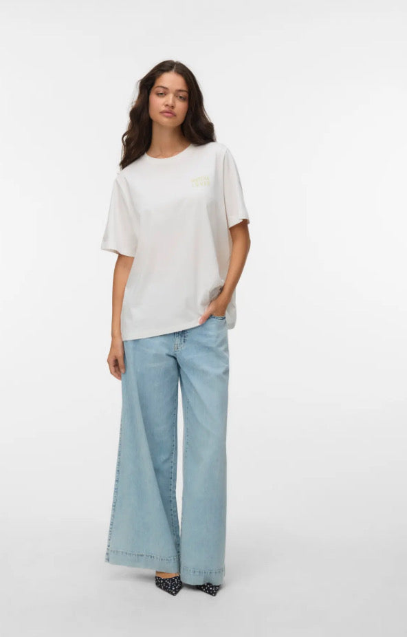 VEROMODA - ZANDRA CATY SS TOP BOX - SNOW WHITE/ICED MATCH