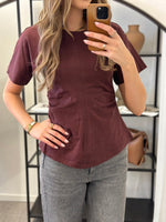 Ladda upp bild till gallerivisning, ONLY - MARIE LIFE S/S RUCHING TOP - DECADENT CHOCOLATE
