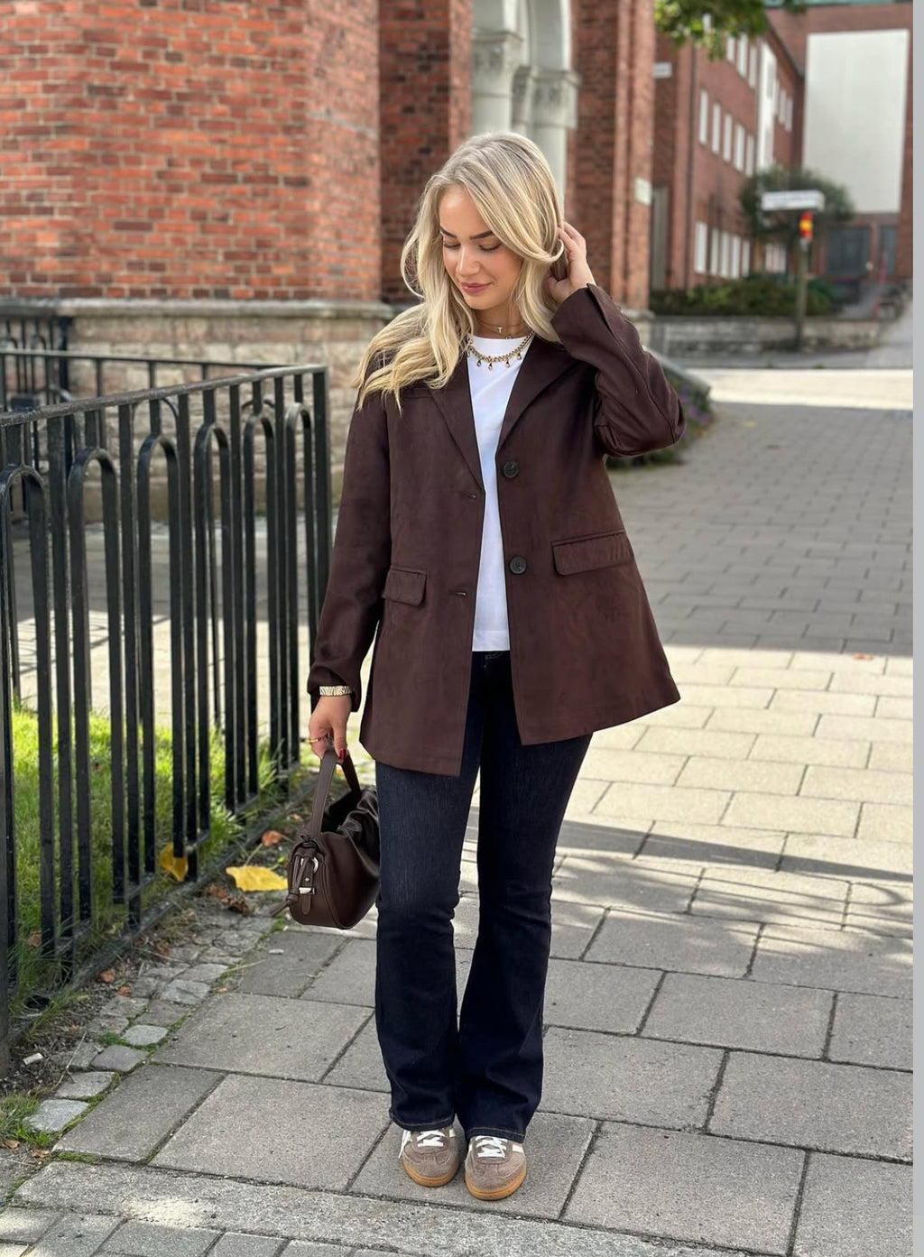 ONLY - BINE LIFE FAUX SUEDE BLAZER - MOLE