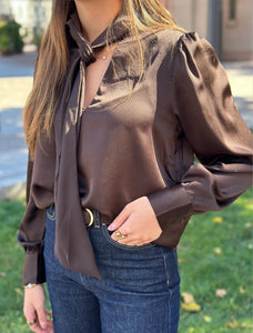 VEROMODA - NINI CIA LS TOP - CHOCOLATE TORTE