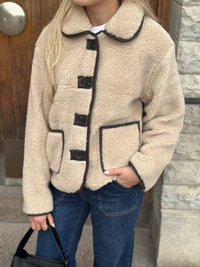 JDY - NORLLA LIFE TEDDY JACKET - CEMENT