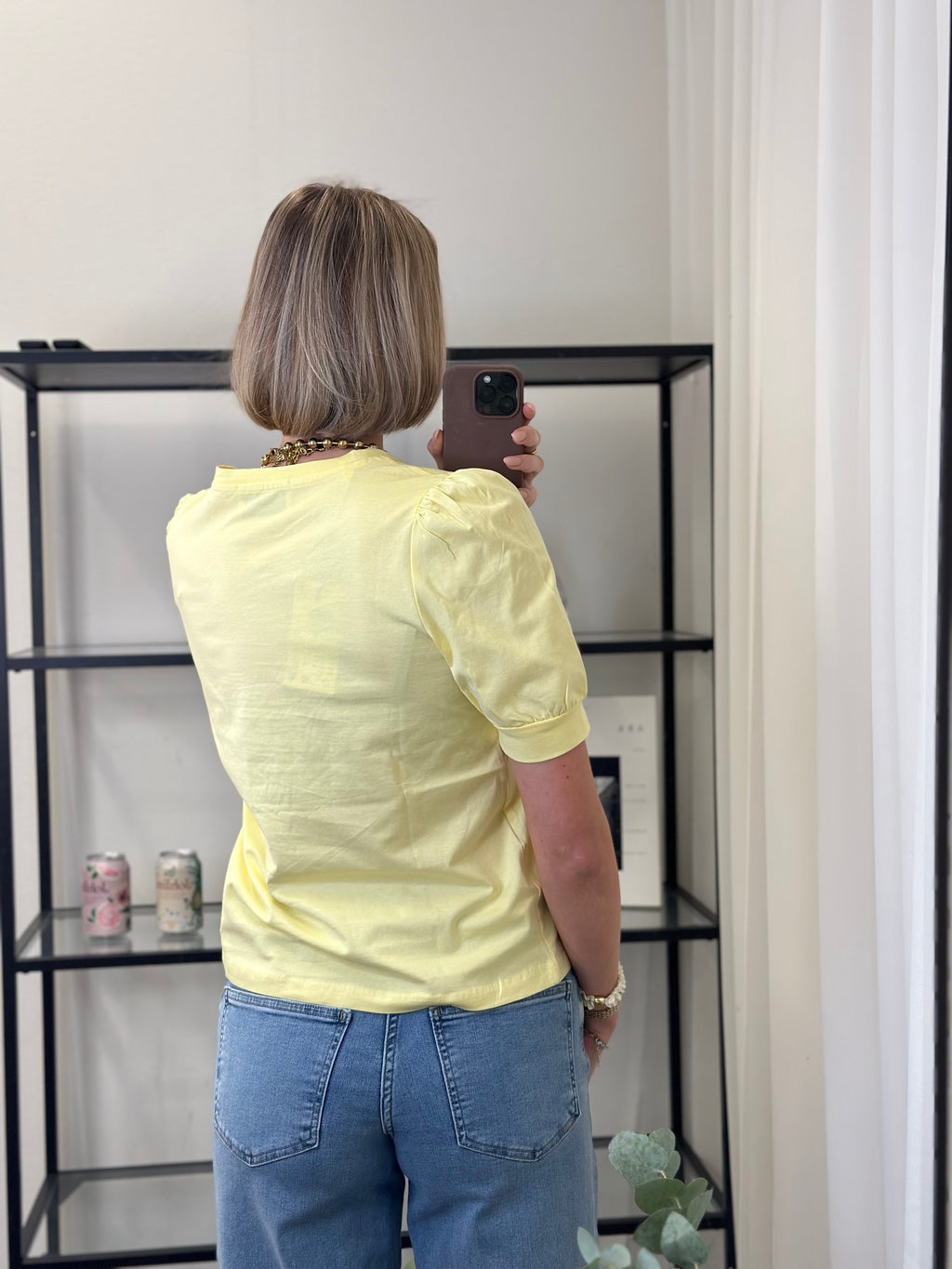 AWARE - KERRY 2/4 O-NECK TOP - LEMON MERINGUE