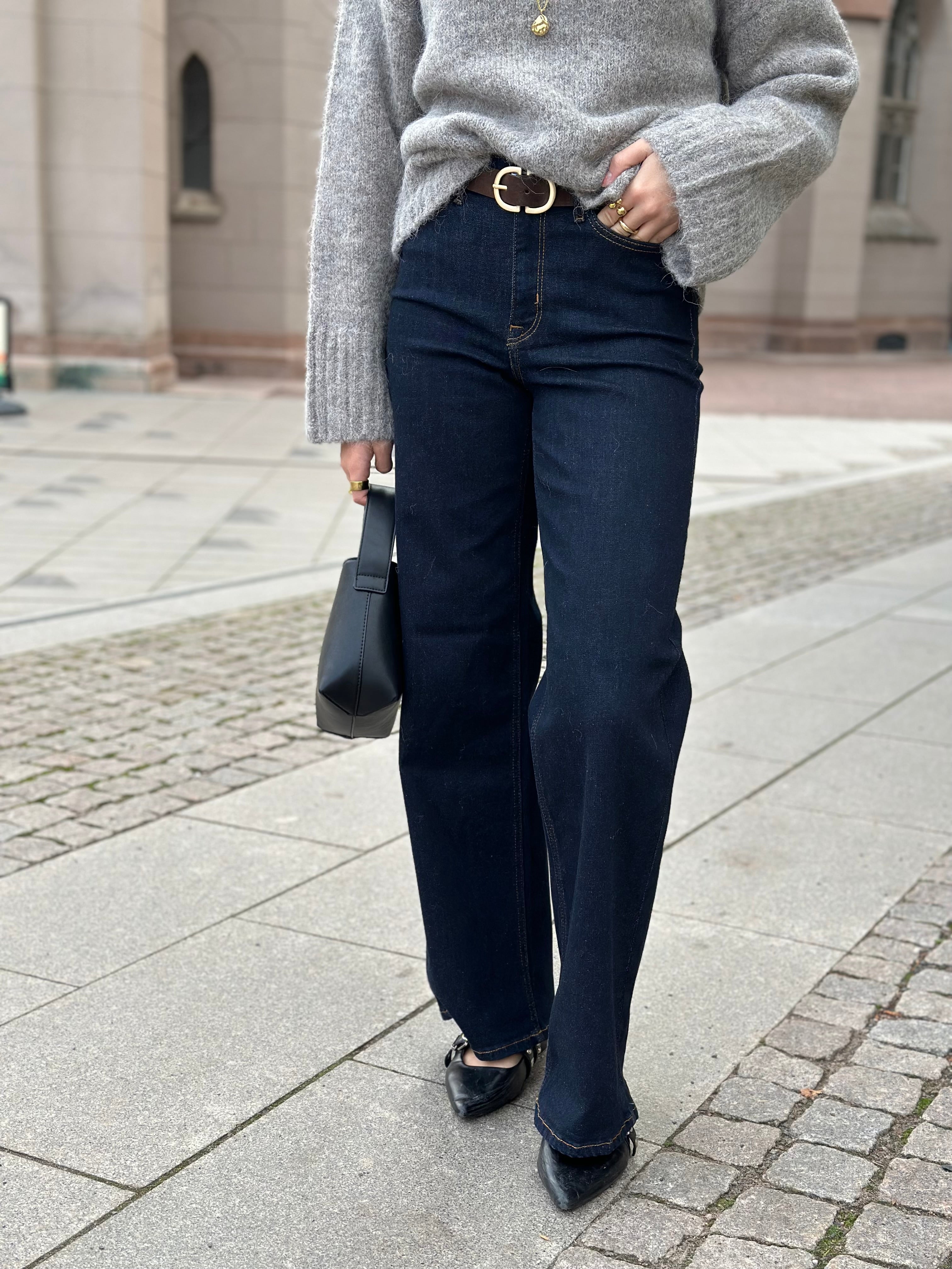 ONLY - MADISON BLUSH HW WIDE - DARK BLUE DENIM/RINSE