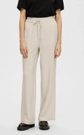 SELECTED FEMME - VIVA-GULIA HW LONG SUN PANT - SANDCHELL
